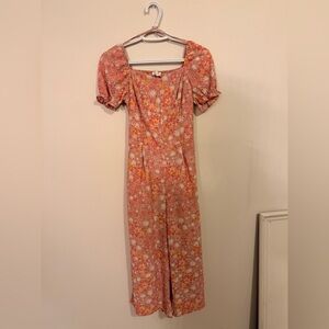 Chic Floral Jumpsuit in Pink and Orange
